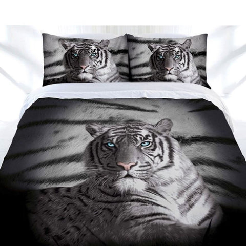 Just Home Blue Eyes Stripes Tiger Quilt Cover Set Queen V442-LDE-QUILTCS-BLUEEYESSTRIPES-BLACK-QS