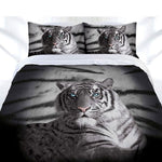 Just Home Blue Eyes Stripes Tiger Quilt Cover Set Double V442-LDE-QUILTCS-BLUEEYESSTRIPES-BLACK-DS