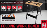 Foldable Work Bench Mobile Sawhorse Garage Trestle Wood Cutting Anti-slip Table V465-97920-AU-5