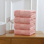 Linenland 4 Piece Cotton Bath Towels Set - Coral V406-TOWPAK01CO