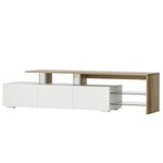 Artiss TV Cabinet Entertainment Unit 180cm Wood White James FURNI-L-GS-TV180-WHWD-AB