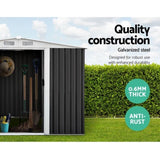 Giantz Garden Shed 2.58x2.07M w/Metal Base Sheds Outdoor Storage Double Door Tool SHED-GAB-6X8-BASE-ABCD