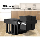 Cefito Pull Out Bin Kitchen Double Basket 2X15L Black POT-BIN-15L-SET-BK