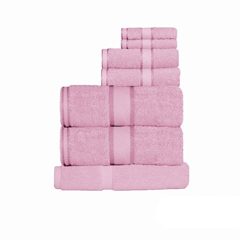 Kingtex 550gsm Cotton 7 Pce Towel Set Rose V442-KIT-TOWEL-7PTOWEL-ROSE