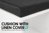 Shoe Rack Cabinet Organiser Black Cushion - 104 x 30 x 48 - White CBT-104-30-48-WHBK