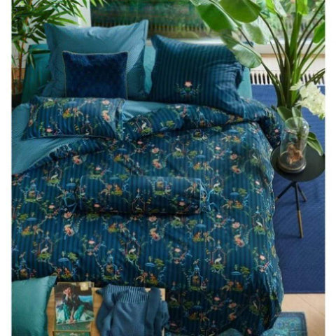 PIP Studio Singerie Dark Blue Cotton Quilt Cover Set Double V442-HIN-QUILTCS-SINGERIE-DARKBLUE-DS