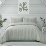 Ardor Sommer Coastal Grey Seersucker Stripe Quilt Cover Set Queen V442-INT-QUILTCS-SOMMER-COASTALGREY-QS