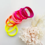 MANGO JELLY Metal Free Hair ties - Neon Mixed 10P - Six Pack V659-METALFREE-4CM-10P-NEON-6-L