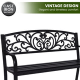 Wallaroo Steel Outdoor Garden Bench - Floral GDB-JOY-201