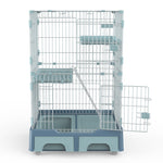 YES4PETS 134 cm Blue Pet 3 Level Cat Cage House With Litter Tray And Storage Box V278-MC-2-2-BLUE