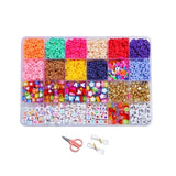 12 Colors 4000pcs DIY Ceramic Loose Bead Set 6mm Flat Round Polymer Clay Beads Jewelry Making Kit V571-728040811195