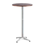 Gardeon Outdoor Bar Table Wooden Cafe Table Aluminium Pole Round FF-TABLE-WOOD60-70110