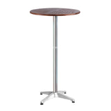 Gardeon Outdoor Bar Table Wooden Cafe Table Aluminium Pole Round FF-TABLE-WOOD60-70110