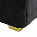 ALPHA KING Black Velvet Gas Lift Storage Bedframe Golden Frame V357-ALPHA-KING