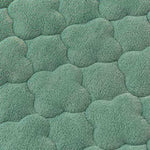 SOGA Green 183cm Wide Mattress Cover Thick Quilted Fleece Stretchable Clover Design Bed Spread Sheet BCOVER7010