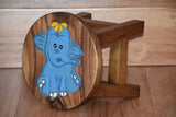 Children's Wooden Stool Blue Baby ELEPHANT Themed Chair Toddlers Step sitting Stool V277-TGBLUEBABYELEPHANTSTOOL