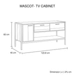 TV Cabinet with 2 Storage Drawers Cabinet Natural Wood Like Particle board Entertainment Unit in Oak V43-TVC-MAS-OK