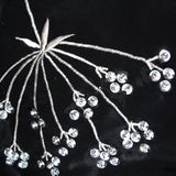 Pair of Embroidered Rod Pocket Curtains 150 x 213cm each Silver Petals V442-ABR-CURTAIN-EMBPETALS-BLACK-RE