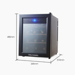 POLYCOOL 33L 12 Bottle Wine Bar Fridge Countertop Cooler Compressor Mirrored Glass Door, Black V219-APPWCLPY1TKA