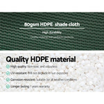 Instahut 1.83x50m 30% UV Shade Cloth Shadecloth Sail Garden Mesh Roll Outdoor Green SH-CL-183X500-80-R-GR