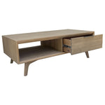 Tyler 130cm Coffee Table 2 Drawer Solid Acacia Timber Brushed Smoke V315-VOD-LARS-05