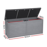 Gardeon Outdoor Storage Box 490L Container Lockable Garden Bench Tools Toy Shed Black OSB-S490-BK