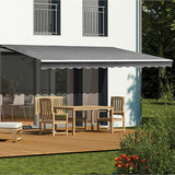 Motorised Outdoor Folding Arm Awning Retractable Sunshade Canopy Grey 5.0m x 3.0m V63-842911