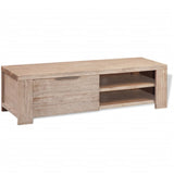 Tv Cabinet Solid Brushed Acacia Wood 140x38x40 Cm 43_244337