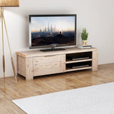 Tv Cabinet Solid Brushed Acacia Wood 140x38x40 Cm 43_244337