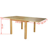 Extendable Table Oak 170x85x75 Cm 43_244417