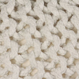 Hand-knitted Pouffe Cotton 50x35 Cm White 43_245072