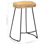 Bar Stools 2 Pcs Solid Wood 43_247837
