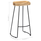 Bar Stools 2 Pcs Solid Wood 43_247838