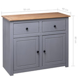 Sideboard Grey 93x40x80 Cm Solid Pinewood 43_282698