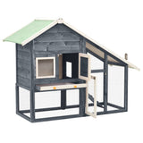 Rabbit Hutch Grey And White 140x63x120 Cm Solid Firwood 43_170869