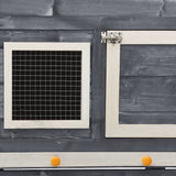 Rabbit Hutch Grey And White 140x63x120 Cm Solid Firwood 43_170869