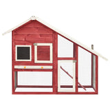Rabbit Hutch Red And White 140x63x120 Cm Solid Firwood 43_170871