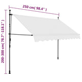 Manual Retractable Awning With Led 250 Cm Cream 43_148098