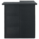Corner Bar Table Black 100x50x105 Cm Poly Rattan 43_313481