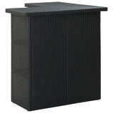 Corner Bar Table Black 100x50x105 Cm Poly Rattan 43_313481