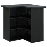 Corner Bar Table Black 100x50x105 Cm Poly Rattan 43_313481