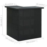 Corner Bar Table Black 100x50x105 Cm Poly Rattan 43_313481