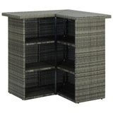 Corner Bar Table Grey 100x50x105 Cm Poly Rattan 43_313482