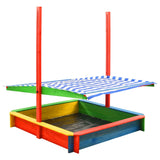 Sandbox With Adjustable Roof Fir Wood Multicolour Uv50 43_313887