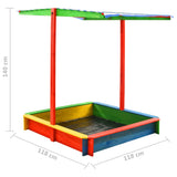 Sandbox With Adjustable Roof Fir Wood Multicolour Uv50 43_313887