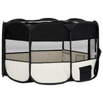Foldable Dog Playpen With Carrying Bag Black 145x145x61 Cm 43_171008
