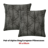 Bianca Pair of Alpine Stag Taupe European Pillowcases V442-BCA-PILLOWC-ALPINESTAG-TAUPE-EU
