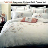 Belmondo Sarah Polyester Cotton Quilt Cover Set Queen V442-CAP-QUILTCS-SARAH-WHITE-QS