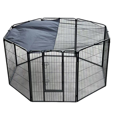 YES4PETS 120 cm Heavy Duty Pet Dog Cat Rabbit Exercise Playpen Puppy Rabbit Fence With Cover V278-HPL120-BK-COVER