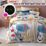 Happy Kids Seaside Glow in the Dark Quilt Cover Set Single V442-HIN-QUILTCS-SEASIDE-MULTI-SB